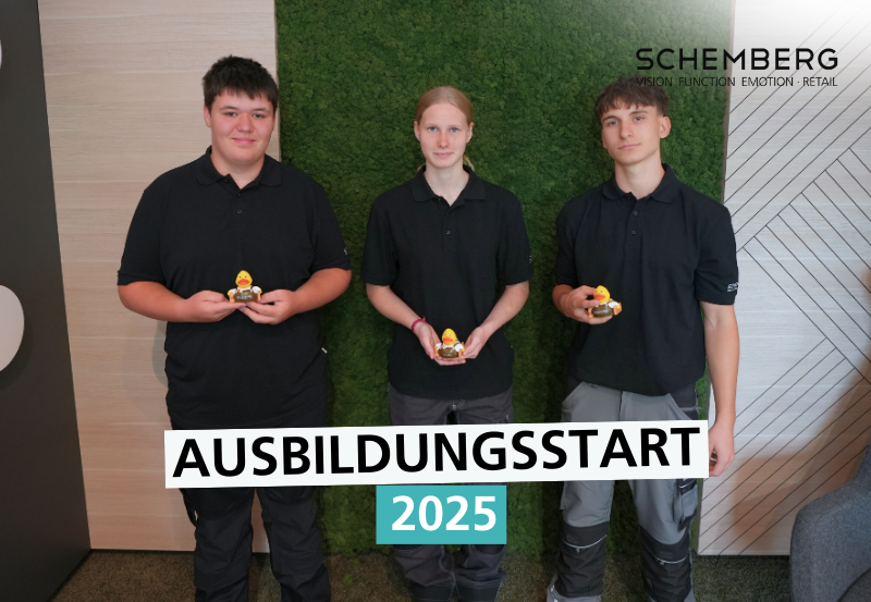 Drei neue Auszubildende von SCHEMBERG zum Ausbildungsstart 2025