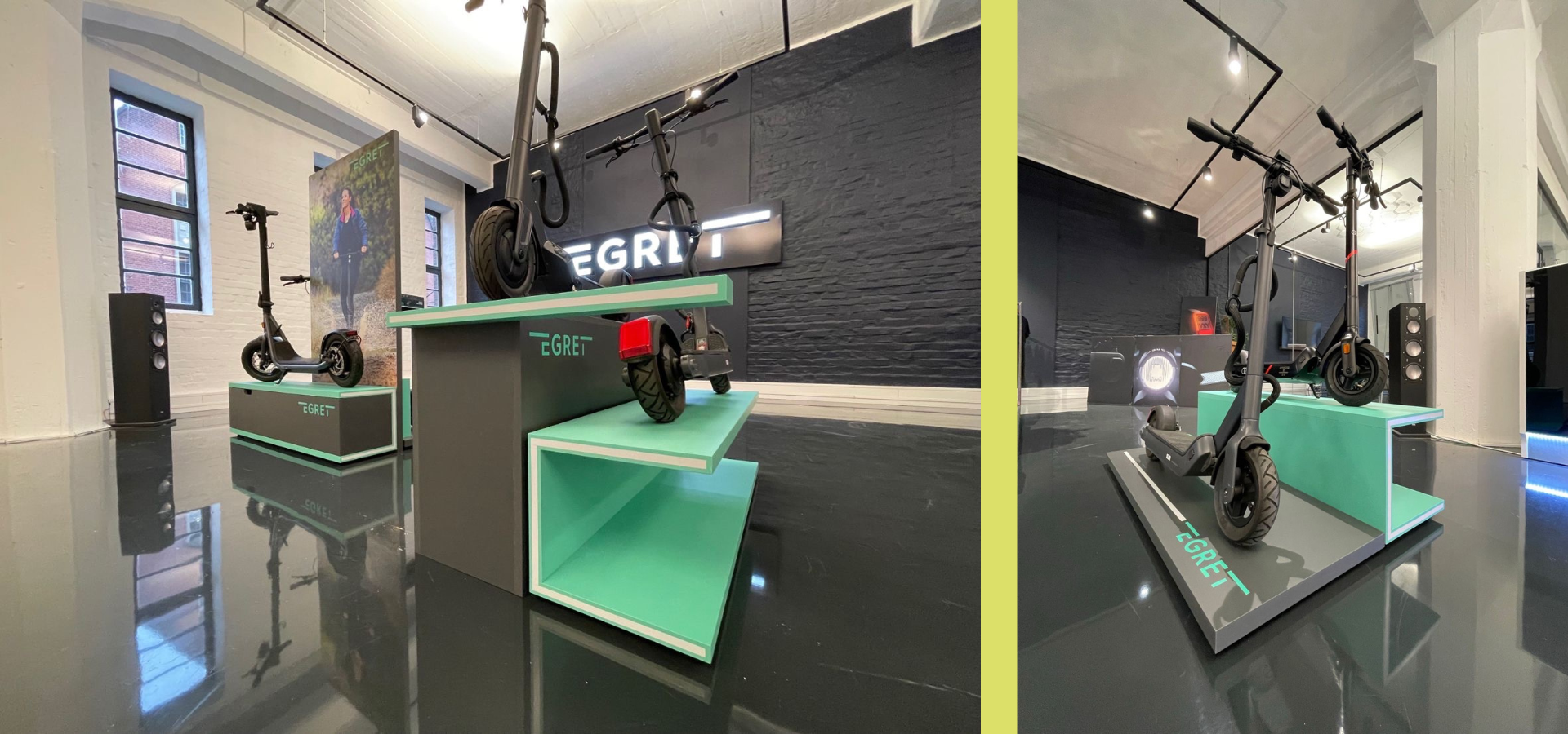 Moderner Ladenbau für EGRET Scooter
